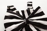Girl's Suit Ins Suspender Pants 2-piece Set Striped Big Bow Top