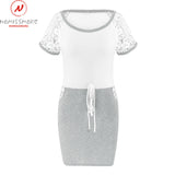Fashion Women Mini Dress Color Matching Design Pockets Decoration