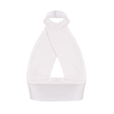 Women Halter Neck Sleeveless Backless Crop Top Bandage Vest Sexy Solid Tops