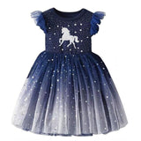 VIKITA princess dress kids unicorn dresses sequin tutu dress