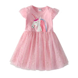 VIKITA princess dress kids unicorn dresses sequin tutu dress