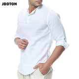 Men's Long Sleeve Cotton Linen Long Sleeve Cotton Breathable Shirts