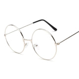 Fashion simple unisex round Plain glasses Metal frame glasses