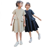 Summer Cotton Dress Kids and Teenager Girls Elegant Dress