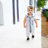 Denim Toddler Baby Infant Boys Girls Jumpsuit Clothes Outfits