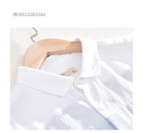 Men High Quality 100% Linen Fabric Gradient Patchwork Short Sleeve Casual Slim Shirt