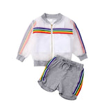 Long Sleeve Coat+Vest+Short Pants Clothing Set Summer Outfit