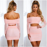 Elegant Off Shoulder Bodycon Sexy Backless Navel Wrap Party Dress