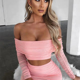 Elegant Off Shoulder Bodycon Sexy Backless Navel Wrap Party Dress