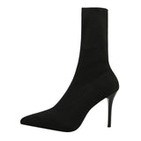 SEGGNICE Sexy Sock Boots Knitting Stretch High Heels Women Shoes