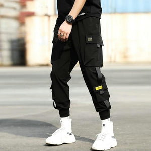 Streetwear Hip Hop Black Harem Elastic Waist Punk Pants