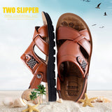Big Size 48 Men Genuine Leather Sandals Classic Shoes Slippers Soft Sandals