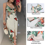 Women Hollow Out Butterfly Printed Long Strap Bodycon Printed Vestidos