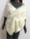 Women Faux Fur Ponchos Capes Free Size Wraps Fluffy Vest Winter Shawl