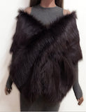 Women Faux Fur Ponchos Capes Free Size Wraps Fluffy Vest Winter Shawl