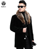 RUELK Autumn And Winter Woolen Coat Men's Single-breasted Thickened Medium-Length