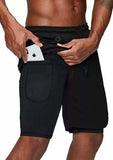 Summer Double-Deck Men's Fitness Bodybuilding Breathable Quick Drying Shorts