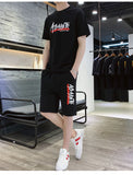 Summer Men's sport track suits Tshirts + Shorts Sets Two Pieces Sets