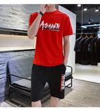 Summer Men's sport track suits Tshirts + Shorts Sets Two Pieces Sets