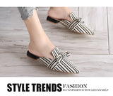 Summer Fashion Striped Slides Butterfly Indoor Flip Flops Plus Size Shoes