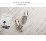 Summer Fashion Striped Slides Butterfly Indoor Flip Flops Plus Size Shoes
