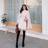 Mid-length High Quality Woolen Shawl Cape Poncho Coat Women Plus Size Cape Coats