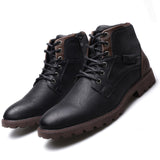 Men Winter Boots Retro Style Ankle Boots Lace Up Casual Boots