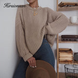 Hirsionsan Loose Elegant Knitted Sweater Oversized