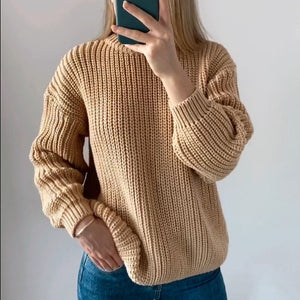 Hirsionsan Loose Elegant Knitted Sweater Oversized