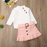 New Fall Autumn Winter 1-6Years Toddler Tops T Shirt Sweatshirts Pants Skirt Outfit Sweet Set