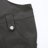 Darlingaga Loose Cargo Jumpsuit Women Suspender Pockets Overalls Pants with Belt