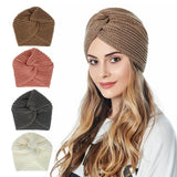 Women Knot Bandanas Fashion Knitting Warm Headscarf Turban Cap