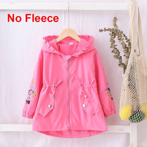 Baby Winter Girls Fur Hooded Trench Coats Warm Clothes Children Winterjas
