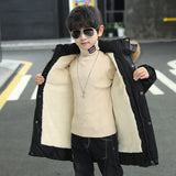 Winter Jacket Parkas Thicken Fur Collar Lamb Wool Big Boy Long Coat