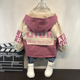 Baby autumn and winter warm thickening plus velvet padded boy hooded jacket