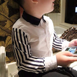 Boys Long Sleeve Spring Baby Kids Striped Printed Tops Tees Shirts Casual Blouse