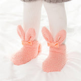 Coral Fleece Baby Girls Socks Newborn Soft Cute Rabbit Baby Socks