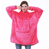 Women Winter Hoodies Fleece Giant TV Blanket With Sleeves