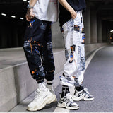 Hip hop Pants Men Loose Joggers Pants with Print Streetwear Harem Pants