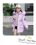 Teen Young Girls Warm Coat Winter Parkas Outerwear Kids Fur Hooded Jacket