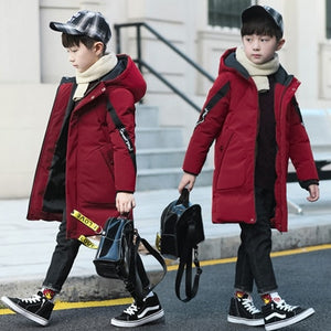 -30 Degrees Warm Winter Kids Parka For Boy Down Jacket Hooded coat Waterproof Teenage Jacket