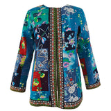 Ethnic Floral Print Long Sleeve Loose Jacket Coat Cardigan