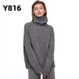 Aachoae Women Knitted Turtleneck Cashmere Sweater Pullover