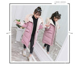 Girl Clothing Thick Parka Fur Hooded Snowsuit Outerwear Coat