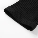 Sweetown Black Long Sleeve Bodysuit Elegant Turtleneck