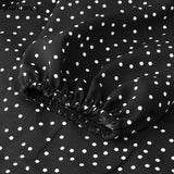 Women V neck Sexy Polka Dot Black Mini Dress Vintage