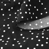 Women V neck Sexy Polka Dot Black Mini Dress Vintage