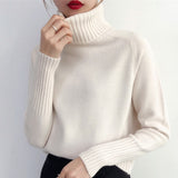 SURMIITRO Knitted Sweater Turtleneck Long Sleeve