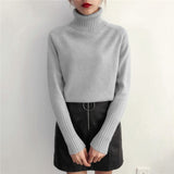 SURMIITRO Knitted Sweater Turtleneck Long Sleeve