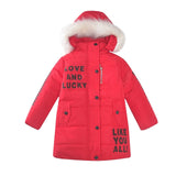 Winter Coat Girl Warm Hooded Jacket Kids Fashion Printed Outerwear